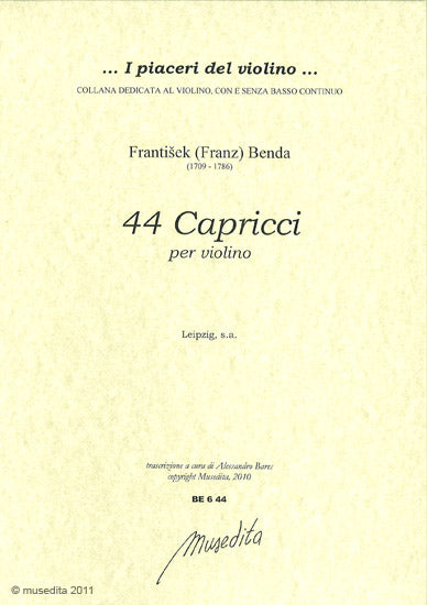 Benda: 44 Capricci for Violin Solo