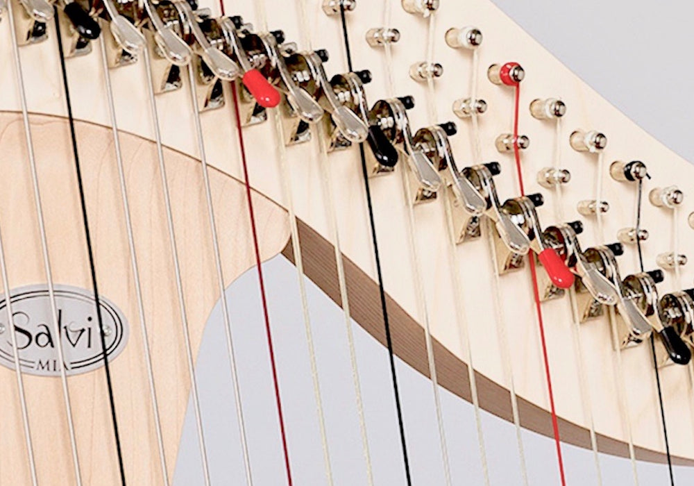 Juno 27 string harp (BioCarbon strings) in mahogany finish by Salvi
