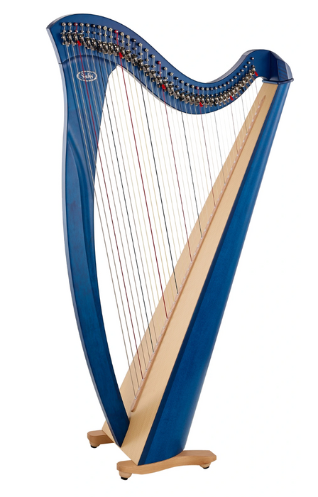 Gaia 38 string harp (Pedal tension strings) in green finish by Salvi
