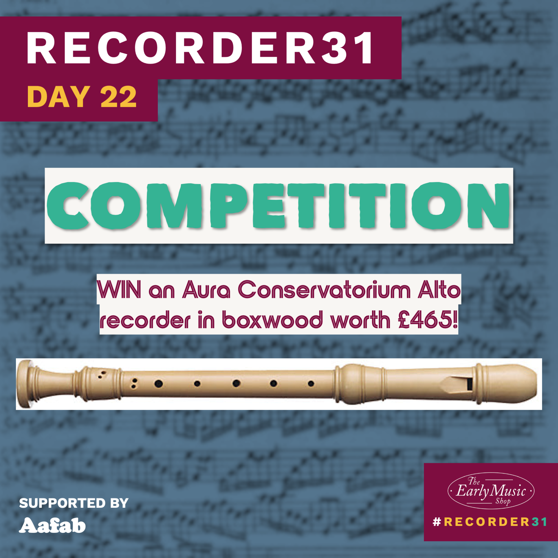 Recorder31 Day 22 | WIN an Aura alto recorder in our Telemann Competition!