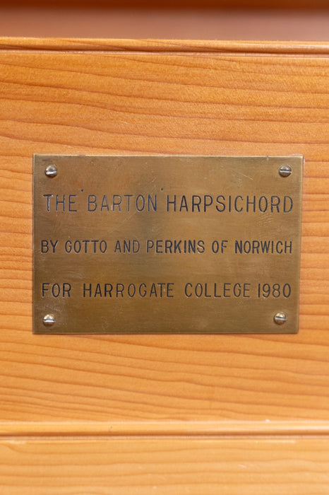 Single Manual Harpsichord by Perkins & Gotto after Thomas Barton, 1709 (Reconditioned)