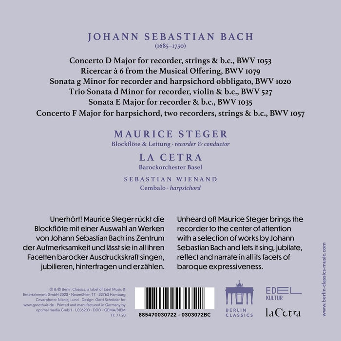 Maurice Steger • A Tribute To Bach (CD)