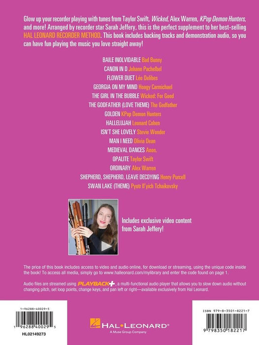 NEW Hal Leonard Recorder Method Songbook (Sarah Jeffery)