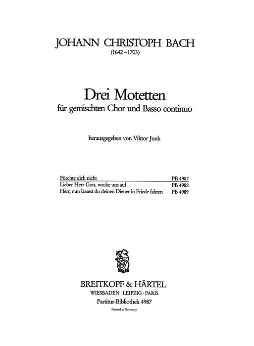 Bach, Johann Christoph: 3 Motets