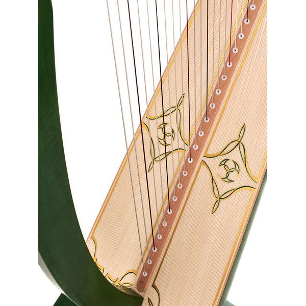 Una Deluxe 38 string harp (Silkgut strings) in green finish by Salvi