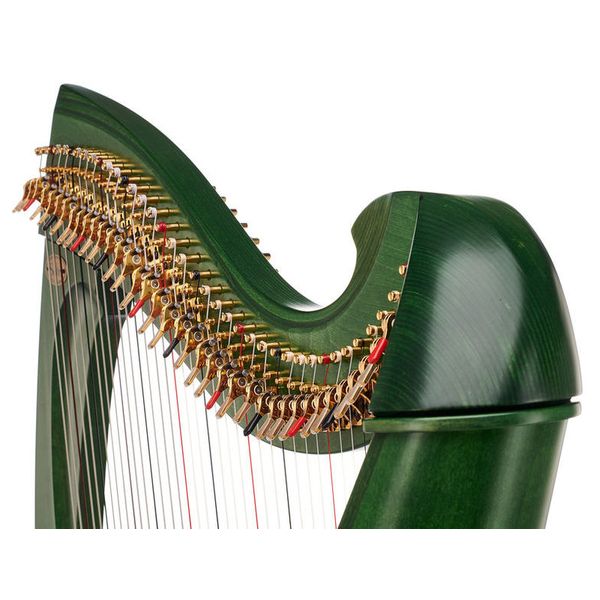 Una Deluxe 38 string harp (Silkgut strings) in green finish by Salvi