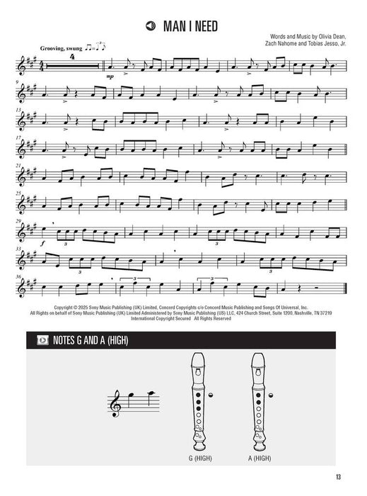 NEW Hal Leonard Recorder Method Songbook (Sarah Jeffery)