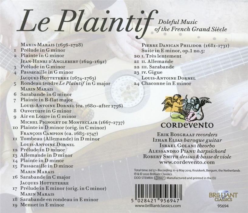 Erik Bosgraaf & Cordevento • Le Plaintif (CD)