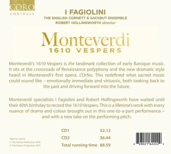 I Fagiolini • Monteverdi: 1610 Vespers (2CD)