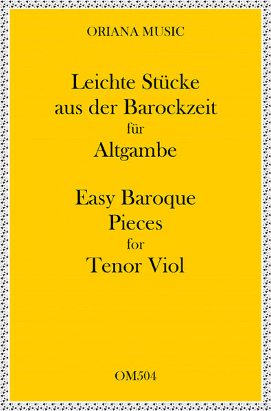 Easy Baroque Pieces For Tenor Viol– by Bach, Händel, Lully, Fischer et al.
