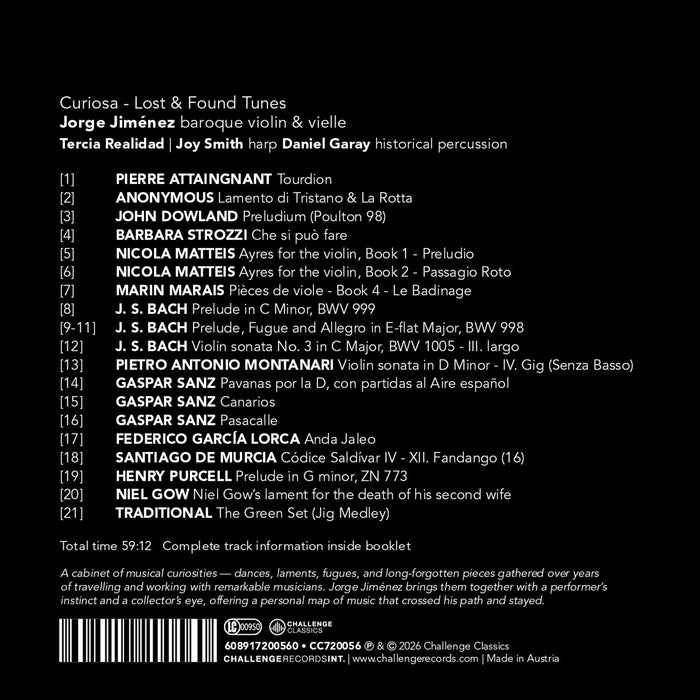 Jorge Jiménez & Tercia Realidad • Curiosa: Lost & Found Tunes (CD)