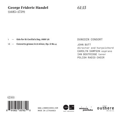 Dunedin Consort • Handel: Ode for St Cecilia's Day (CD)