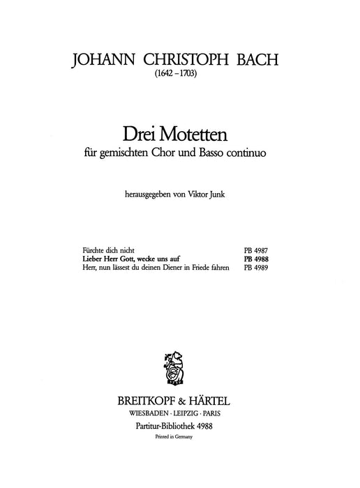 Bach, Johann Christoph: 3 Motets