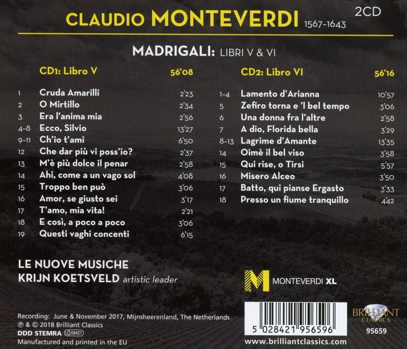 Le Nuove Musiche & Krijn Koetsveld • Monteverdi: Madrigali Libri V & VI (2CD)