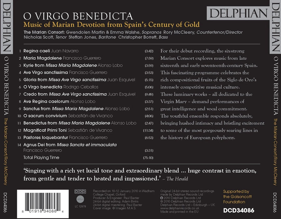 The Marian Consort • O Virgo Benedicta (CD)