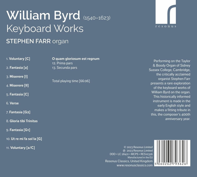 Stephen Farr • Byrd: Keyboard Works (CD)