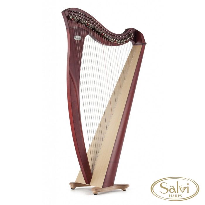 Mia 34 string harp (BioCarbon strings) in mahogany finish by Salvi