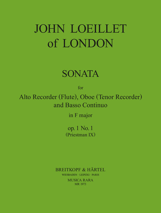 Loeillet of London, John: 6 Sonatas Op. 1