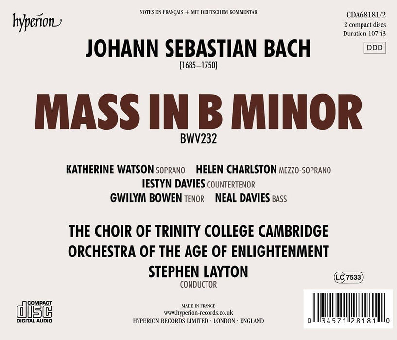 Choir of Trinity College Cambridge & Orchestra of the Age of Enlightenment • Bach: Mass in B Minor (2CD)