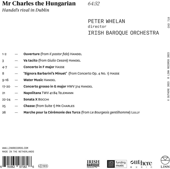 Irish Baroque Orchestra • Mr Charles the Hungarian: Handel's Rival in Dublin (CD)