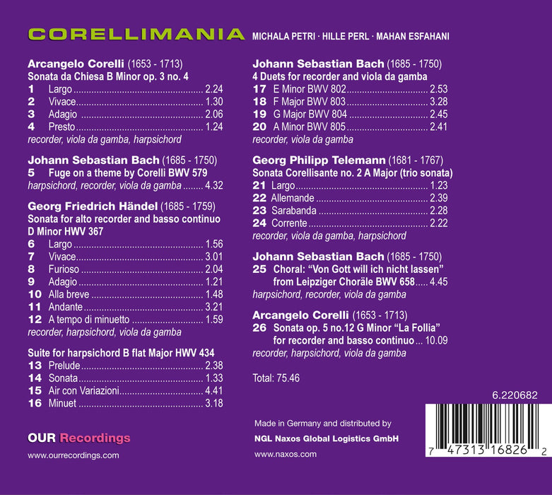 Michala Petri, Hille Perl, Mahan Esfahani • Corellimania (CD)