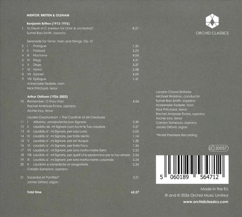 London Choral Sinfonia • Mentor: Britten & Oldham (CD)