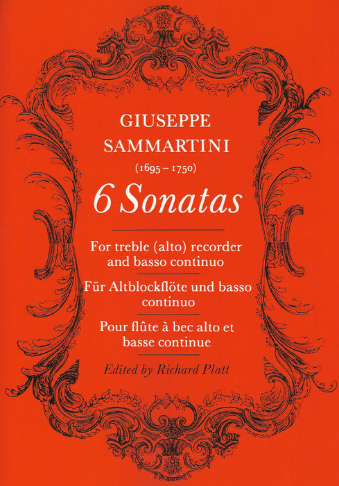 Sammartini: 6 Sonatas for Treble Recorder and Continuo