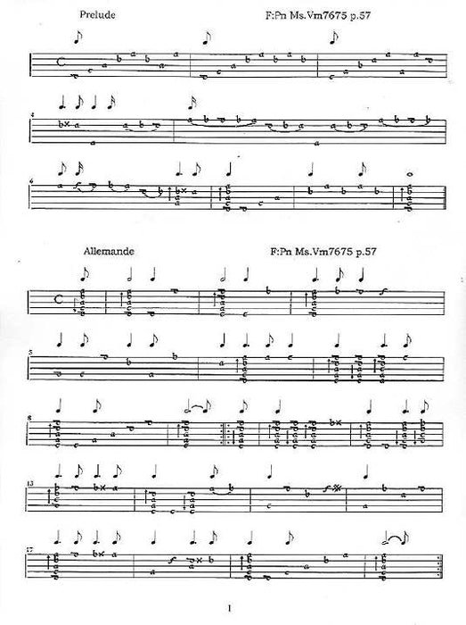 19 Easy to Early Intermediate Pieces for Baroque Guitar
