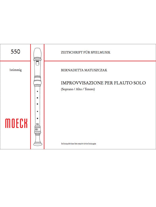 Matuszczak: Improvvisazione Per Flauto Solo