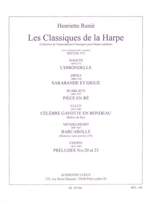 Renie: Les Classiques de la Harpe, Vol. 2