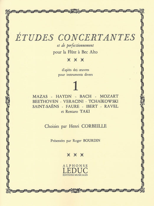 Corbeille: Etudes Concertantes for Treble Recorder, Vol. 1