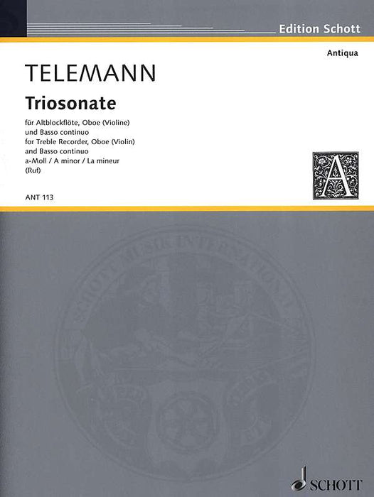 Telemann: Trio Sonata in A Minor for Treble Recorder, Oboe and Basso Continuo