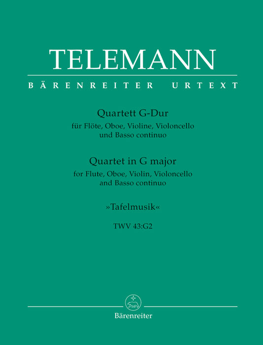 Telemann: Quartet in G Major for Flute, Oboe, Violin, Violoncello and Basso Continuo TWV 43:G2
