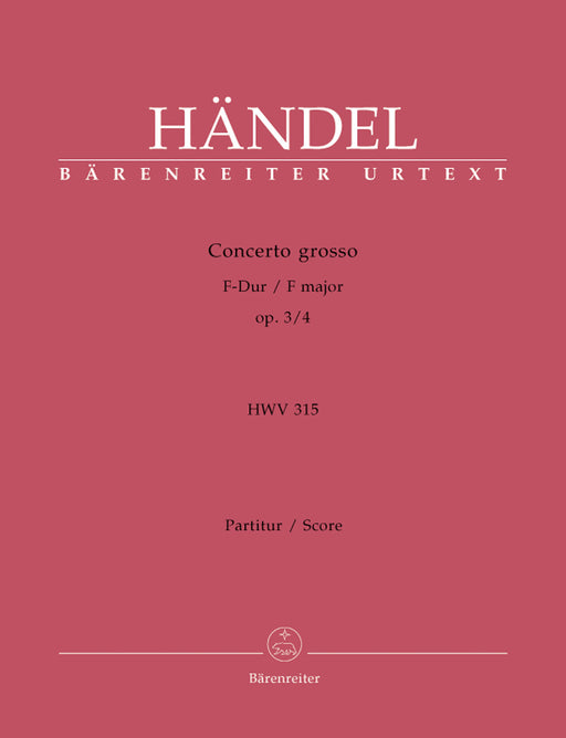 Handel: Concerto Grosso in F Major Op. 3/4 - Score