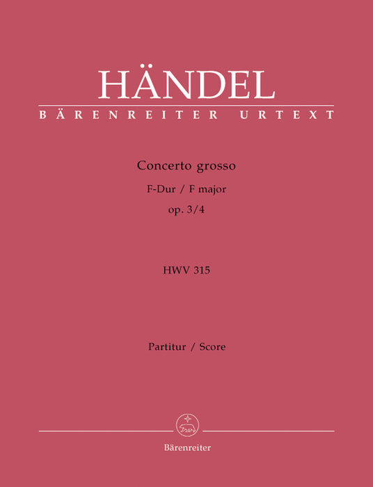 Handel: Concerto Grosso in F Major Op. 3/4 - Score