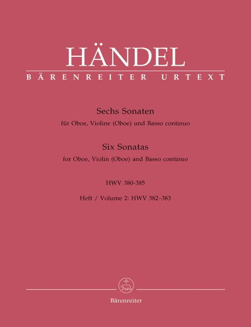 Handel: 6 Sonatas for Oboe, Violin and Basso Continuo, Vol. 2