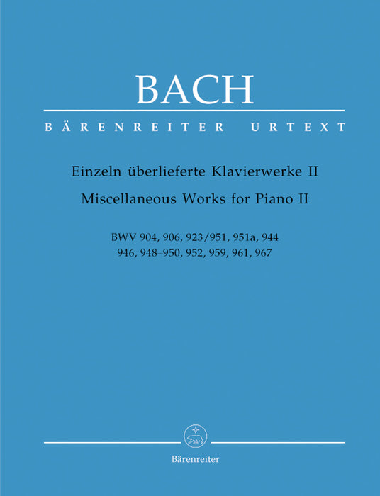 J. S. Bach: Miscellaneous Works for Piano II