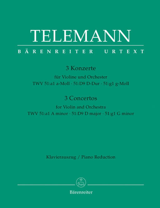 Telemann: 3 Concertos for Violin and Orchestra - Piano Reduction