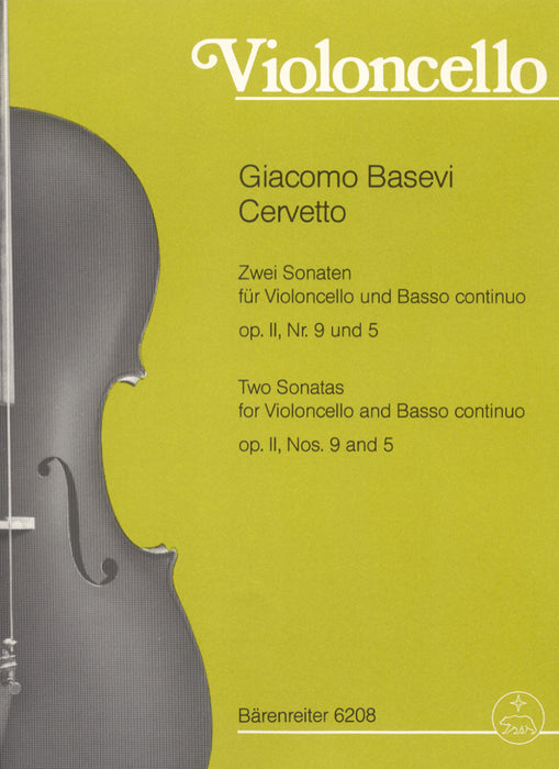 Cervetto: 2 Sonatas for Violoncello and Basso Continuo