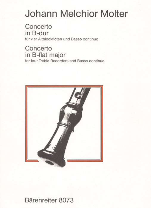 Molter: Concerto in B Flat Major for 4 Treble Recorders and Basso Continuo