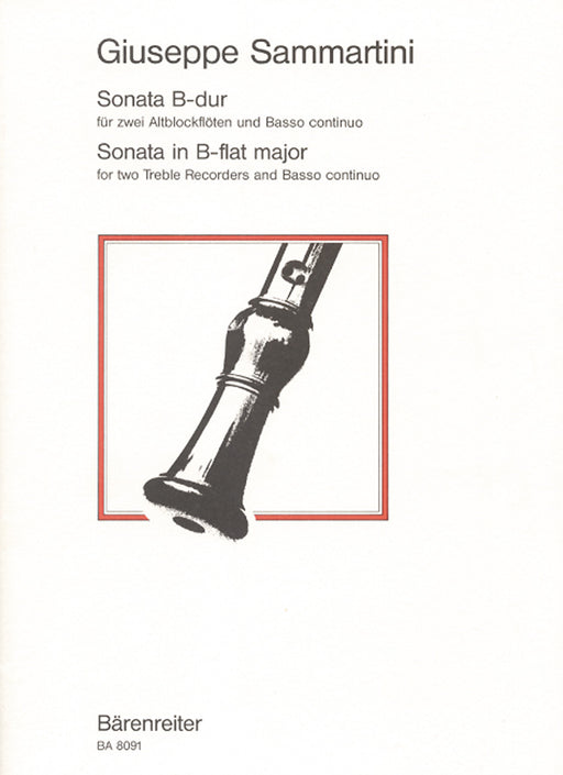 Sammartini: Sonata in B Flat Major for 2 Treble Recorders and Basso Continuo