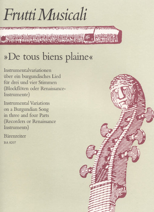 Various: De tous bien plaine for Recorder Ensemble
