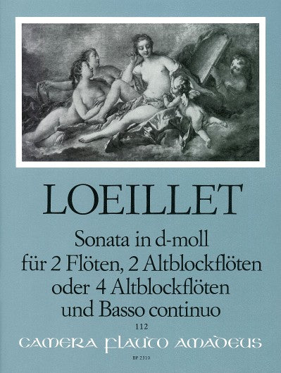 Loeillet: Sonata in D minor for 2 Treble Recorders, 2 Flutes and Basso Continuo