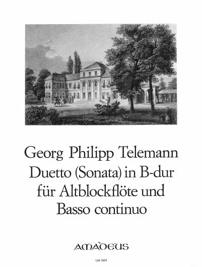 Telemann: Duetto (Sonata) in B Flat Major for Treble Recorder and Basso Continuo