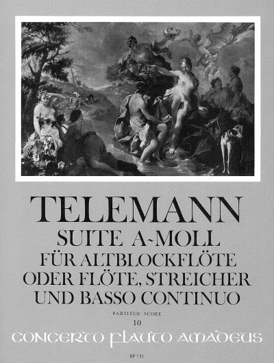 Telemann: Suite in A Minor for Treble Recorder, Strings and Basso Continuo - Score