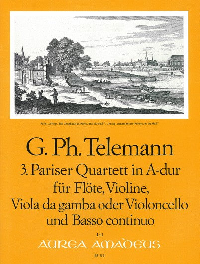 Telemann: 3rd Paris Quartet in A Major for Flute, Violin, Viola da Gamba and Basso Continuo