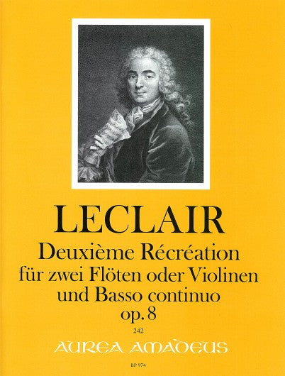 Leclair:  Deuxième Récréation Op. 8 for 2 Flutes or Violins and Basso Continuo