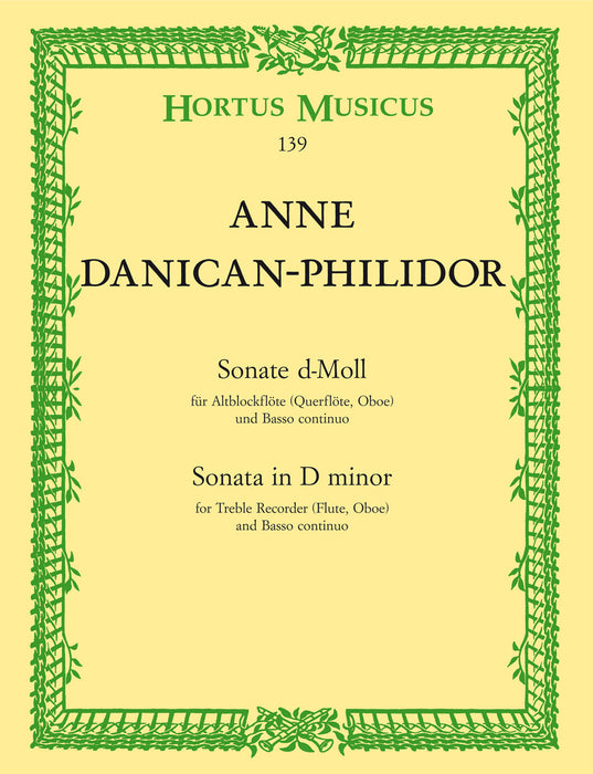 Danican-Philidor: Sonata in D Minor for Treble Recorder and Basso Continuo