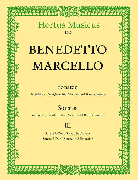 Marcello: Sonatas for Treble Recorder and Basso Continuo, Vol. 3