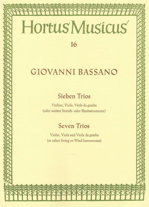 Bassano: 7 Trios for Violin, Viola and Viola da Gamba